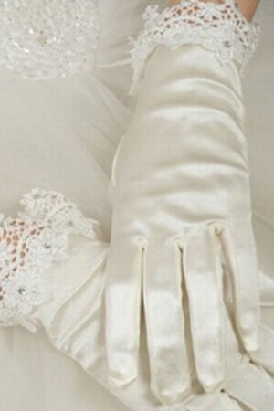 Energisch Luxuriös Taft Mit Kristall Weiß Luxuriös Brauthandschuhe