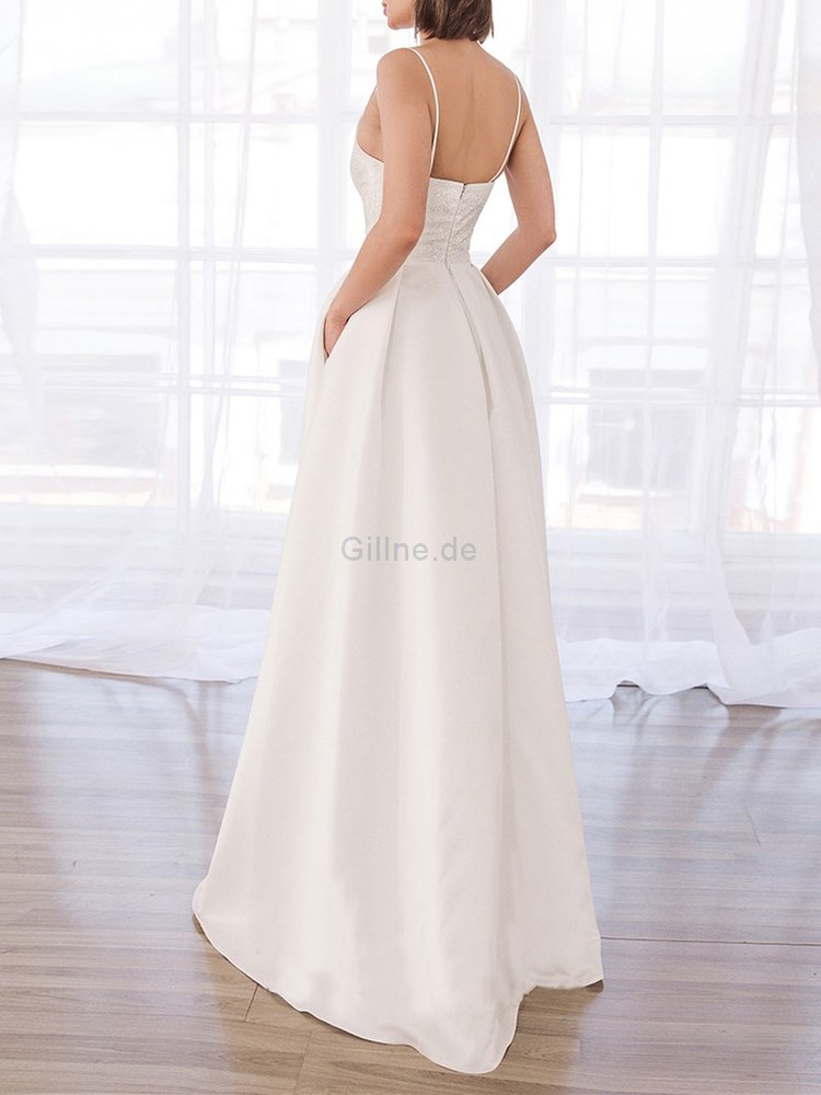 Halle Auffällig Sexy Romantisches Brautkleid aus Satin