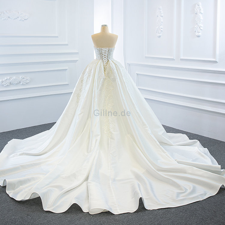 Auffällig Meerjungfrau Stil Formelles Besonderes Brautkleid aus Satin