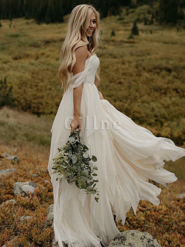 A-Line Gerüschtes Outdoor Atemberaubend Brautkleid mit Reißverschluss