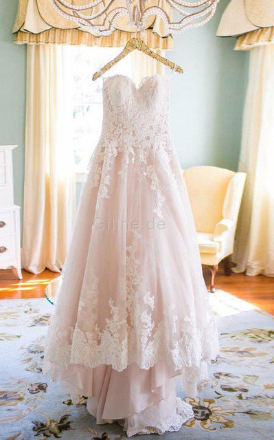 Duchesse-Linie Reißverschluss Elegantes Attraktives Brautkleid aus Spitze