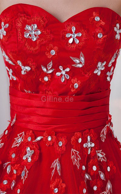 Ärmellos Herz-Ausschnitt Lang Satin Quinceanera Kleid