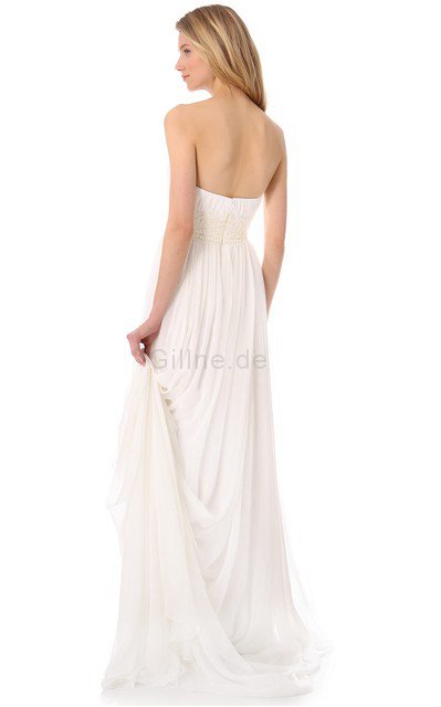 Empire Schlichtes Anständiges Brautkleid mit Gürtel mit Herz-Ausschnitt