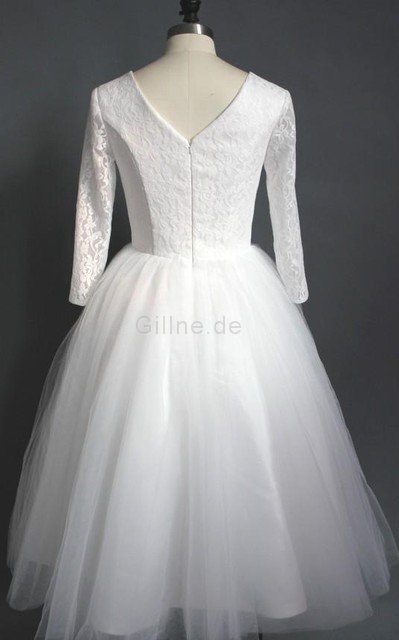Ärmelloses V-Ausschnitt Stilvolles Lockeres Brautkleid mit Plissierungen