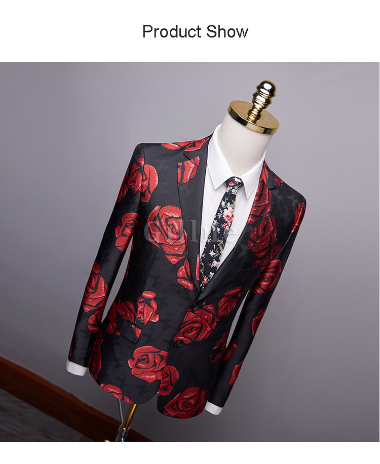 Business Männer Anzug Blume Gedruckt Plus Größe Slilm Fit Männlichen 2 Stück Anzüge