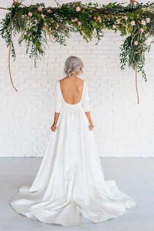 A Linie Hoher Kragen Plissiertes Sexy Romantisches Brautkleid