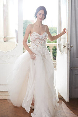 A-Line Tüll Reißverschluss Wunderbar Brautkleid mit Herz-Ausschnitt