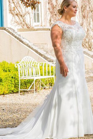 A-Line Chiffon Ärmellos Extravagantes Brautkleid mit Rücken Schnürung