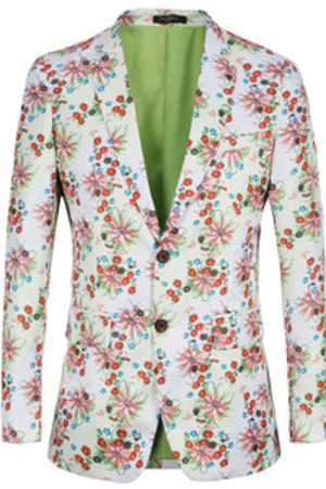 Plus Euro Größe Neue Männer Drucken Floral Anzug Jacke