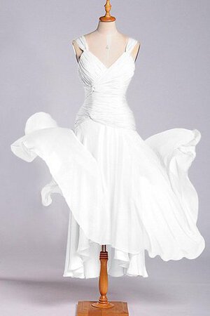 A-Linie Ärmelloses Natürliche Taile Wadenlanges Brautjungfernkleid mit Blume