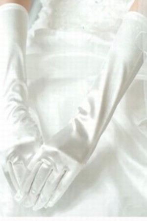 Handgemacht Satin Einfache Weiß Elegant|Bescheiden Brauthandschuhe