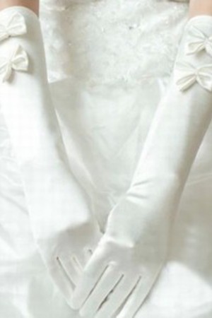 Fabelhaft Satin Mit Bowknot Elfenbein Elegant|Bescheiden Brauthandschuhe
