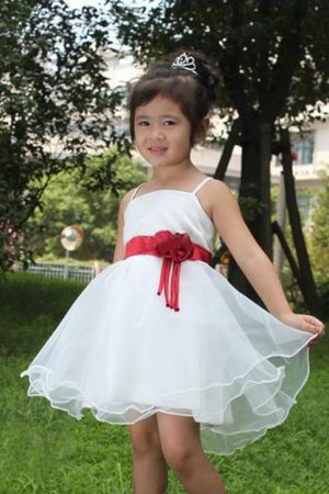Prinzessin A-Linie Ärmellos Normale Taille Blumenmädchenkleid mit Blume