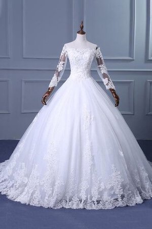 Duchesse-Linie A-Line Konservatives Brautkleid mit Applike mit einem Schulter