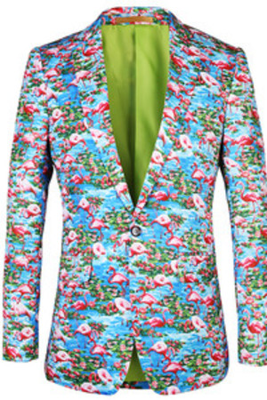 Anzug Plus Größe Casual Männer Muster Blumen Blazer