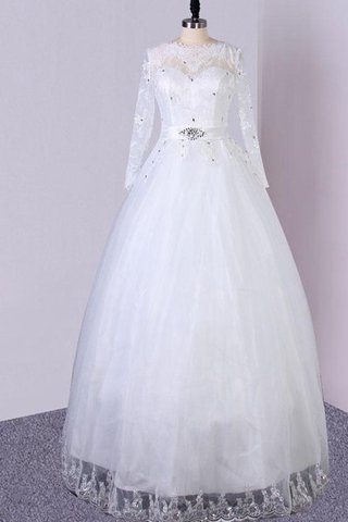 Paillette A-Line Paillettenbesetztes Konservatives Brautkleid mit Bordüre