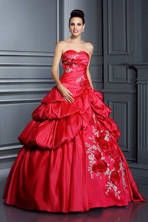 Duchesse-Linie Ärmelloses Herz-Ausschnitt Taft Quinceanera Kleid mit Blume