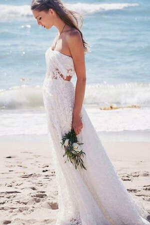 Ärmelloses Trägerlos Zweistück Bescheidenes Brautkleid mit Reißverschluss