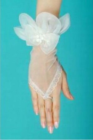Zukunftsorientierte Tüll Mit Bowknot Weiß Modern Brauthandschuhe