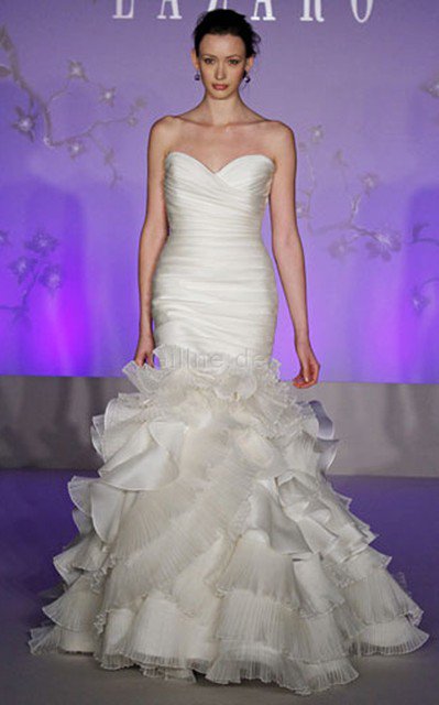 Rückenfreies Herz-Ausschnitt Luxus Brautkleid mit Rüschen mit Falte Mieder