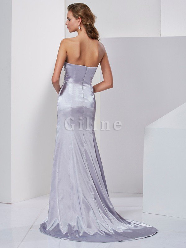 A-Line Prinzessin Natürliche Taile Perlenbesetztes Reißverschluss Abendkleid