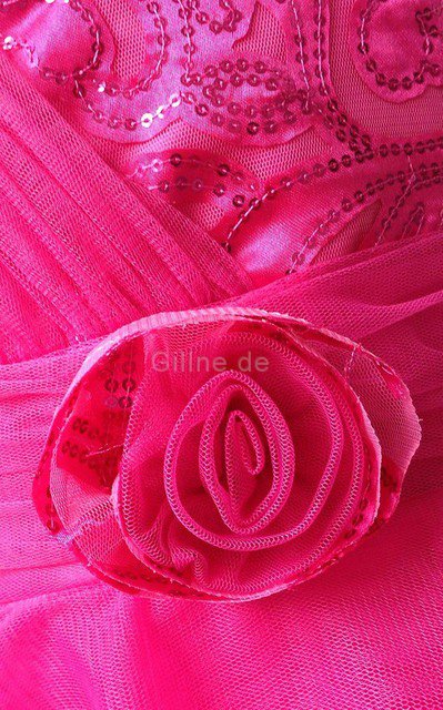 Reißverschluss Empire Taille Tüll Blumenmädchenkleid mit Blume mit Schmetterlingsknoten