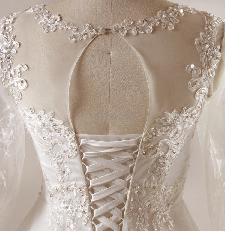 Leuchtenden Halle Elegantes Ausgefallenes Brautkleid mit Applike