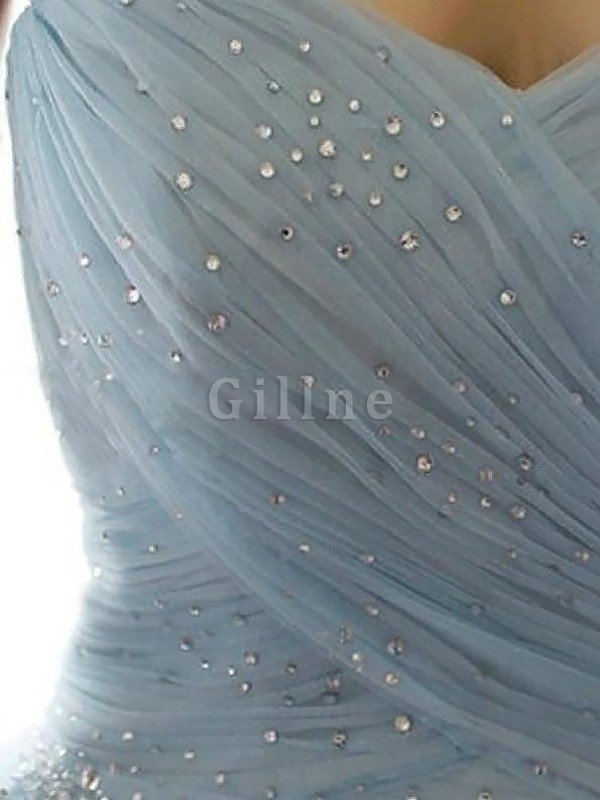 Herz-Ausschnitt Normale Taille Ärmellos Perlenbesetztes Duchesse-Linie Abendkleid
