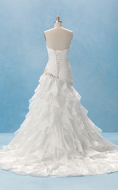 Klassisches Keine Taille Outdoor Meerjungfrau Stil Pompöse Brautkleid