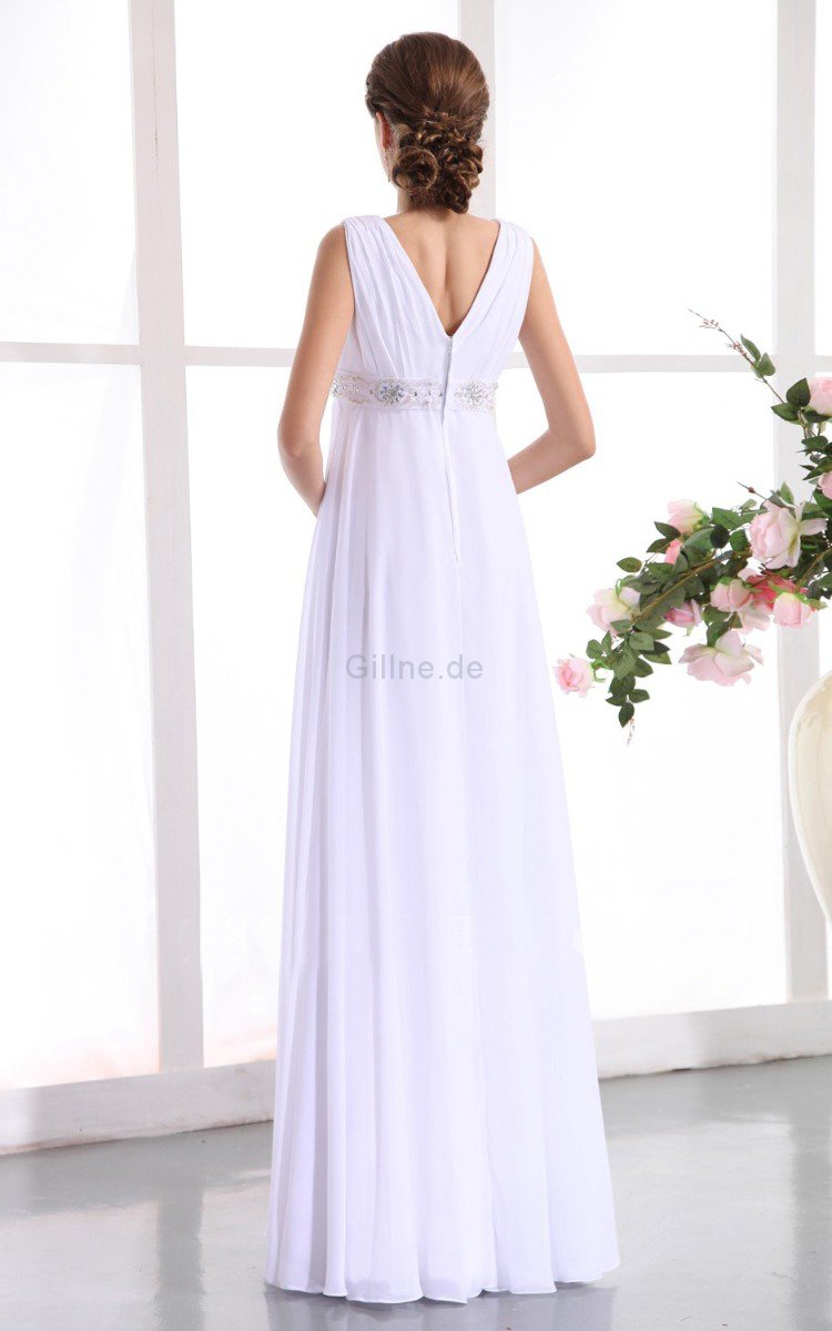 Empire Enganliegendes Gute Qualität Brautkleid mit Schleife ohne Ärmeln