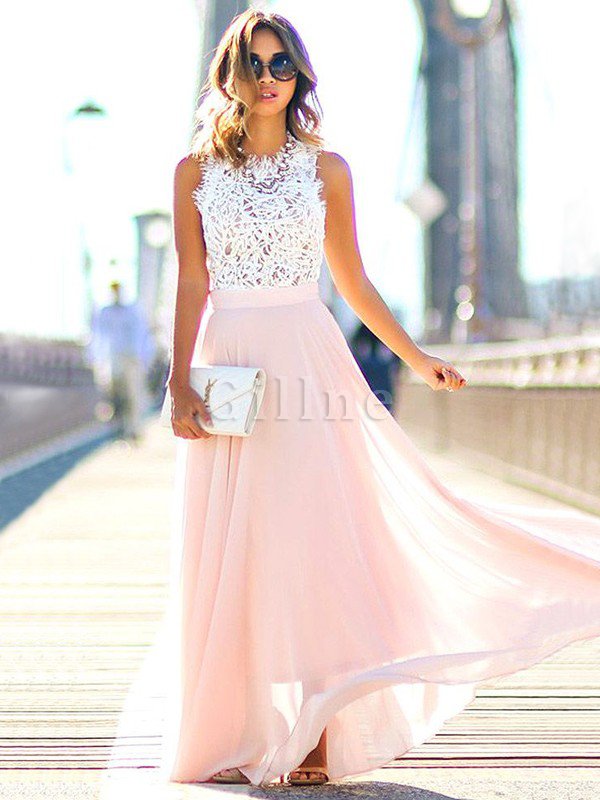Prinzessin A-Line Ärmelloses Exquisit Abendkleid mit Juwel Ausschnitt