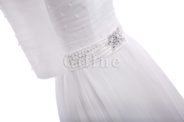 Normale Taille Bateau Modisches Brautkleid für Übergröße mit Knöpfen