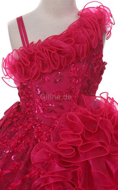 Empire Taille A-Line Ärmelloses Paillette Reißverschluss Blumenmädchenkleid