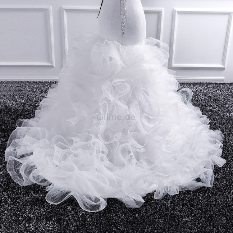 Glamourös Tüll Gericht Schleppe Prächtiges Brautkleid mit Herz-Ausschnitt