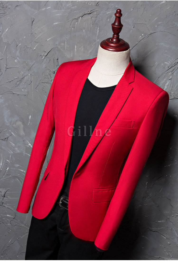 Kostüm Homme Männer Anzug Red Jacke Mode Männer Blazer