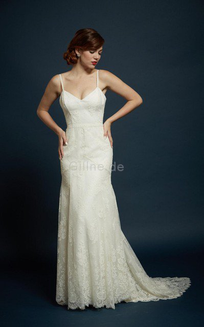 Enganliegendes Normale Taille Glamouröses Extravagantes Brautkleid mit Bordüre