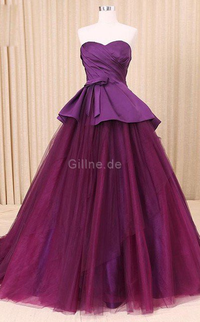 Tüll Duchesse-Linie Bodenlanges Quinceanera Kleid mit Reißverschluss mit Rücken Schnürung