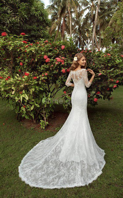 Schaufel-Ausschnitt Klassisches Elegantes Romantisches Glamouröses Brautkleid