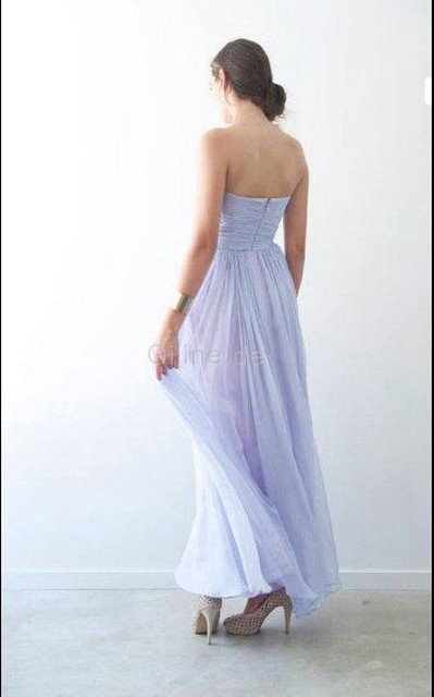 A-Line Chiffon Reißverschluss Prächtiges Brautjungfernkleid mit kreuz