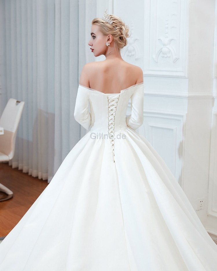 Duchesse-Linie Klassisches Mode Schlichtes Göttin Brautkleid Brautkleid