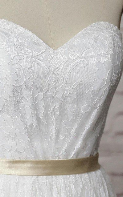 Normale Taille Reißverschluss Anständiges Brautkleid mit Gürtel mit Bordüre