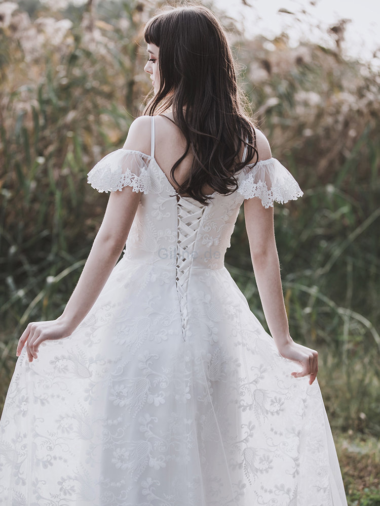 Herz-Ausschnitt Ärmelloses Herrlich Romantisches Schick Brautkleid