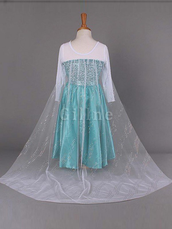 A Linie Prinzessin Bodenlanges Blumenmädchenkleid aus Satin mit Perlen
