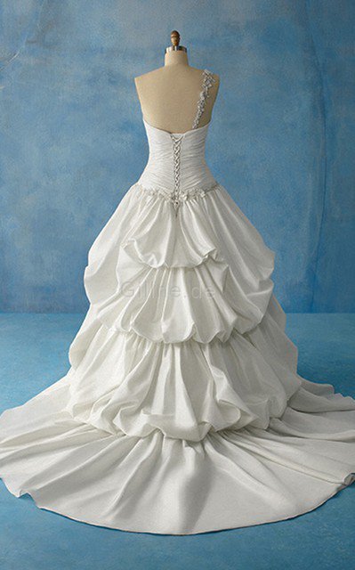 Taft Luxus Anständiges Brautkleid mit Rücken Schnürung mit Juwel Mieder