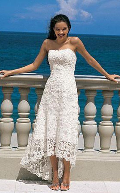Trägerloser Ausschnitt Ärmellos Romantisches Stilvolles Brautkleid aus Chiffon