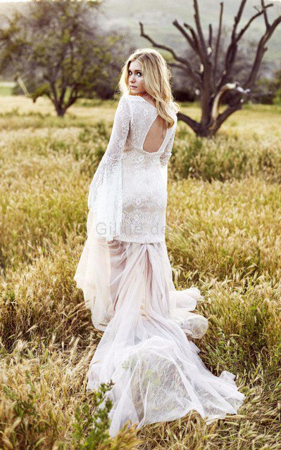 Ewiges Langärmeliges Rocklänge-asymmetrisches Stilvolles Brautkleid aus Tüll