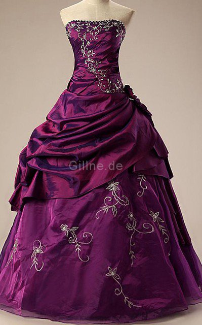 Satin Spitze Perlenbesetztes Quinceanera Kleid mit Rüschen mit Rücken Schnürung