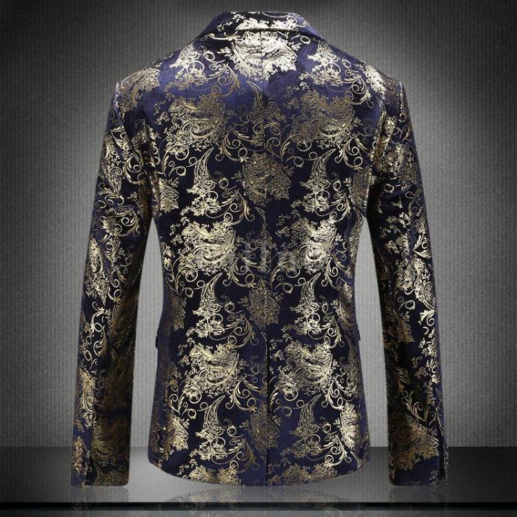 Neue Männer Casual Blazer Jacke Trend Mode Blume