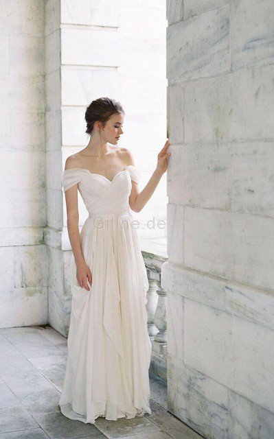 Beach Stil Reißverschluss Bodenlanges Brautkleid mit mehrschichtigen Rüsche mit kreuz